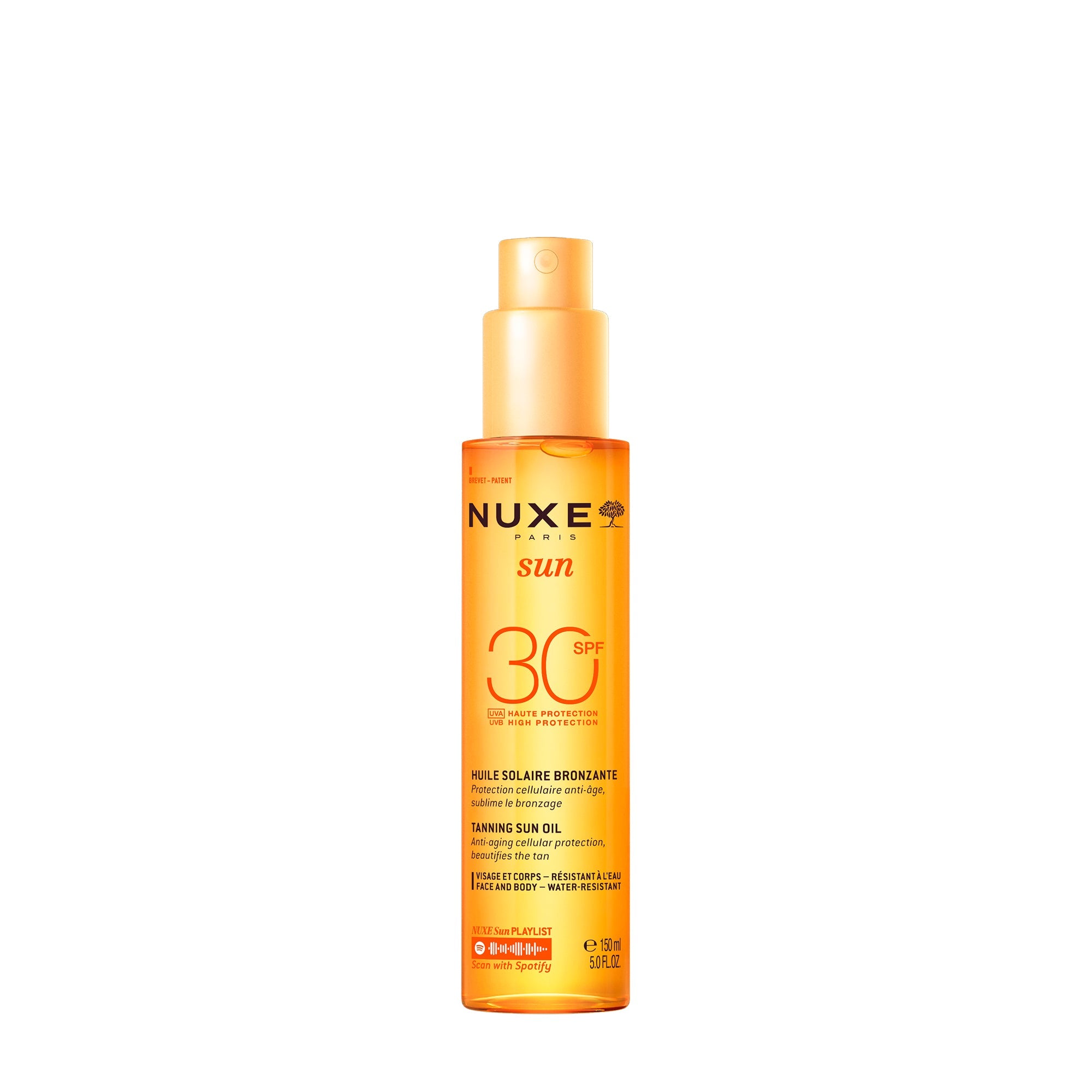 Huile Solaire Bronzante Haute Protection SPF30 visage et corps - NUXE