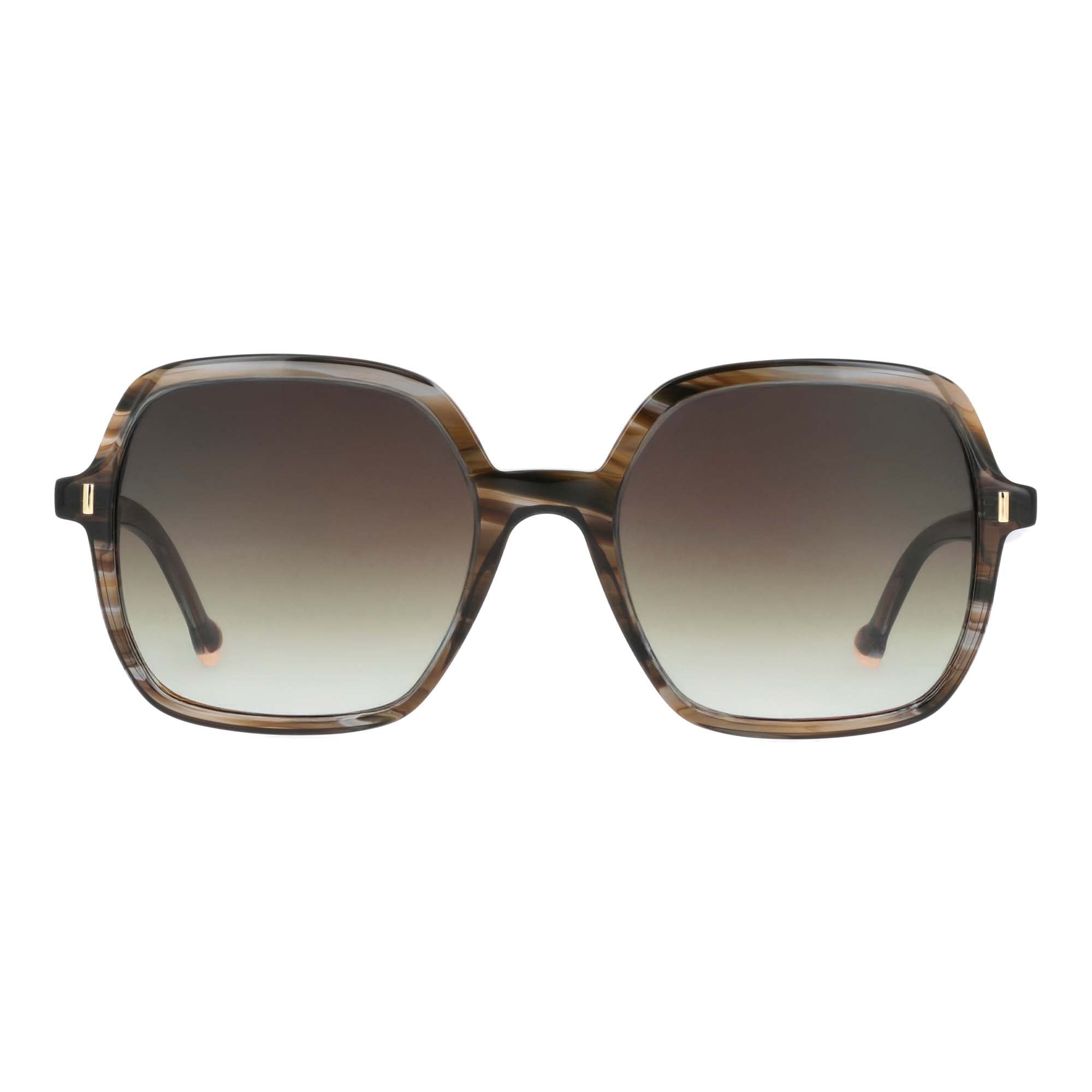 Lunettes de soleil Soyeuse - Ecaille rayée gris et brun - NUXE